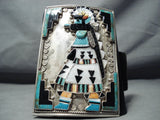 One Of The Best Ever Vintage Native American Zuni Turquoise Inlay Sterling Silver Ketoh Bracelet-Nativo Arts