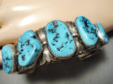 Marvelous Tom Frnacisco Vintage Native American Navajo Turquoise Sterling Silver Bracelet-Nativo Arts
