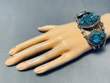 Piece Of History Vintage Native American Navajo Turquoise Sterling Silver Bracelet Old-Nativo Arts