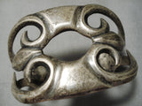 Very Old Vintage Navajo Sterling Silver Bracelet Native American Old-Nativo Arts