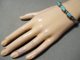 Incredible Vintage Native American Navajo Turquoise Sterling Silver Bracelet Old-Nativo Arts