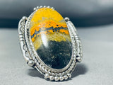 Breathtaking Native American Navajo Honeybee Jasper Sterling Silver Ring Signed-Nativo Arts