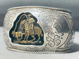 Native American Navajo Cowboy Vintage Native American Navajo Sterling Silver Gold Bracelet-Nativo Arts