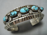 Museum Vintage Native American Navajo Bisbee Turquoise Sterling Silver Bracelet-Nativo Arts