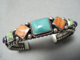 Heavy Wire Vintage Native American Navajo Turquoise Sterling Silver Lapis Bracelet-Nativo Arts