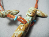 Important Vintage Native American Zuni Sandra Quandelacy Turquoise Sterling Silver Necklace-Nativo Arts