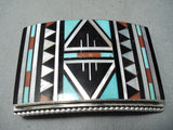 Noteworthy Vintage Zuni Turquoise Sterling Silver Buckle Native American Old-Nativo Arts