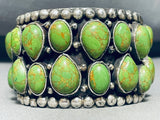 108 Grams Monster Vintage Native American Navajo Sterling Silver Gaspeite Bracelet-Nativo Arts
