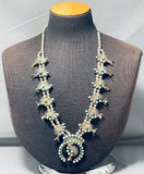 Native American Unique Naja Vintage Navajo Turquoise Sterling Silver Squash Blossom Necklace-Nativo Arts