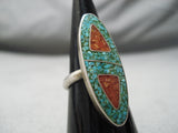 Expressive Vintage Navajo Turquoise Sterling Silver Ring Native American Old-Nativo Arts
