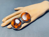 One Of The Biggest Ever Native American Navajo Petrified Wood Sterling Silver Ring-Nativo Arts