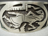 Incredible Detail!! Vintage Native American Navajo Double Kachina Sterling Silver Bracelet-Nativo Arts