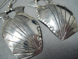 Marvelous Vintage Native American Navajo Sterling Silver Wedding Vase Earrings Old-Nativo Arts