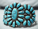 Signed Justin Wilson Vintage Native American Navajo Turquoise Sterling Silver Bracelet-Nativo Arts
