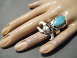 Striking Vintage Native American Navajo Old Kingman Sterling Silver Kachina Ring-Nativo Arts