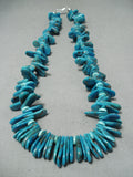 Vibrant Navajo Turquoise Teardrop Sterling Silver Necklace Native American-Nativo Arts