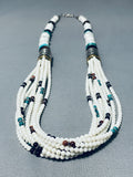 Authentic Singer White Stone Turquoise Sterling Silver Necklace-Nativo Arts