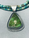 Important Native American Navajo Damale Turquoise Sterling Silver Necklace-Nativo Arts