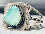 Shielded With Turquoise Vintage Native American Navajo Green Turquoise Sterling Silver Bracelet-Nativo Arts