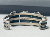 Willy Carviso Vintage Native American Navajo Turquoise Sterling Silver Bracelet Old-Nativo Arts