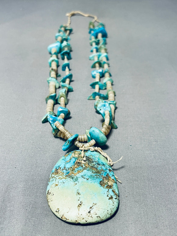 Native American One Of The Best Vintage Early Santo Domingo Turquoise Necklace-Nativo Arts