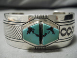 Very Rare!! Vintage Native American Navajo Damale Turquoise Sterling Silver Bracelet Old-Nativo Arts