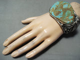 Huge Heavy Museum Vintage Native American Navajo Royston Turquoise Sterling Silver Bracelet-Nativo Arts