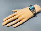 Important Vintage Native American Navajo Morenci Turquoise Sterling Silver Bracelet-Nativo Arts