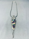 Important Sugulite Turquoise Vintage Native American Navajo Sterling Silver Kachina Necklace-Nativo Arts