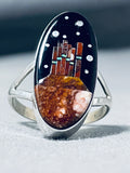 Completely Hand Inlaid Native American Navajo Monument Valley Sterling Silver Ring-Nativo Arts