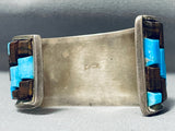 One Of The Best Vintage Native American Navajo Turquoise Ironwood Sterling Silver Inlay Bracelet-Nativo Arts