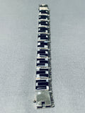 Best Vintage Native American Navajo Black Stone Sterling Silver Link Clasp Bracelet-Nativo Arts