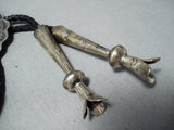 Marvelous Vintage Native American Navajo Sleeping Beauty Turquoise Sterling Silver Bolo Tie Old-Nativo Arts