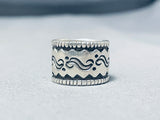 Spectacular Vintage Native American Navajo Sterling Silver Ring Signed Calvin Martinez-Nativo Arts