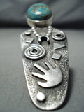 Impressive San Felipe Native American 8 Turquoise Sterling Silver Ring-Nativo Arts