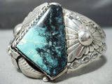 Important Detailed Vintage Native American Navajo Last Chance Turquoise Sterling Silver Bracelet-Nativo Arts