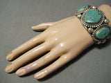 One Of Best Vintage Native American Navajo Ricky Martinez Turquoise Sterling Silver Bracelet-Nativo Arts