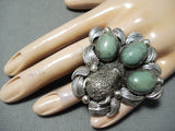 Big Huge Buffalo Native American #8 Turquoise Sterling Silver Heavy Ring-Nativo Arts