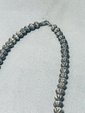 Longer Rare Vintage Native American Navajo Royston Turquoise Sterling Silver Necklace-Nativo Arts