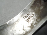 Authentic Vintage Native American Navajo Thomas Singer Sterling Silver Bracelet Cuff Old-Nativo Arts