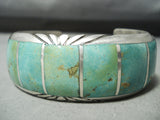 Native American Intricate Royston Turquoise Sterling Silver Bracelet-Nativo Arts