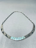 Intricate Vintage Native American Zuni Turquoise Sterling Silver Necklace Old-Nativo Arts