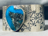 Stunning San Felipe Huge Pilot Mountain Turquoise Sterling Silver Bracelet-Nativo Arts