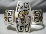 Important Vintage Native American Navajo 14k Gold Sterling Silver Link Bracelet-Nativo Arts