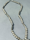 Rare Longer 30 Inch Vintage Native American Navajo Royston Turquoise Sterling Silver Necklace-Nativo Arts