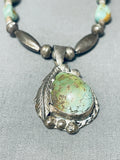 Gasp! Vintage Native American Navajo Royston Turquoise Sterling Silver Necklace-Nativo Arts
