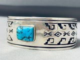 Magnificent Native American Navajo Sleeping Beauty Turquoise Sterling Silver Bracelet-Nativo Arts