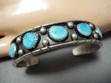 Impressive Vintage Native American Navajo 5 Turquoise Sterling Silver Bracelet-Nativo Arts