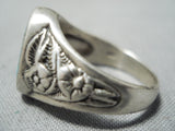 Stunning Vintage Native American Navajo Turquoise Sterlig Silver Ring-Nativo Arts