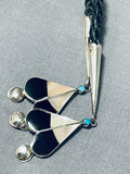 Huge Detailed Lonjose Sensational Native American Zuni Turquoise Sterling Silver Bolo-Nativo Arts